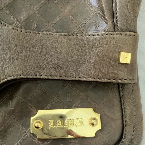 LAMB Signature Foldover Carlisle Clutch Grey Gwen Stefani - Picture 6 of 8